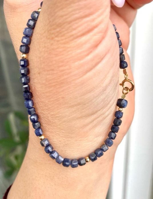 Bransoleka z szafirów 3.6mm , szafir, Goldfilled 14k