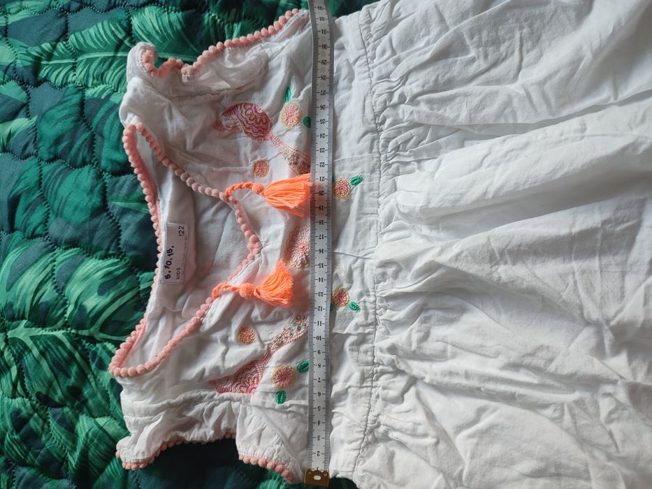 Sukienka 122 biała 5 10 15 boho bawełniana możliwa wysyłka