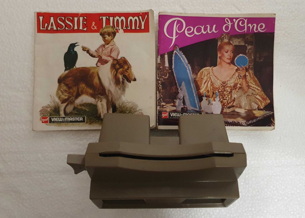 View-Master com dois filmes: Lassie & Timmy + Peau D'Ane - vintage