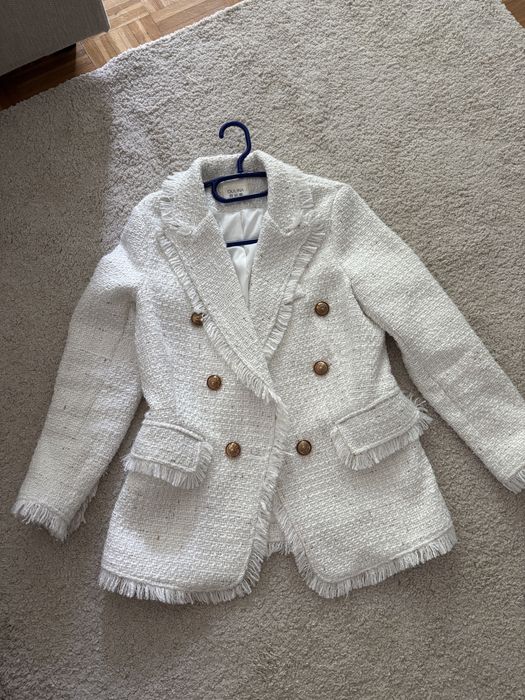 Піджак/ жакет твідовий білий, стан ідеальний
