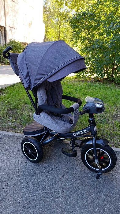 Новый детский велосипед с родительской ручкой Tilly Cayman grey