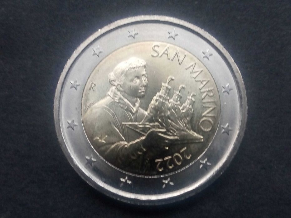 2 MOEDAS  1 de 2€+ 1 de1€ 2022 SAN MARINO, NOVAS DE ROLO