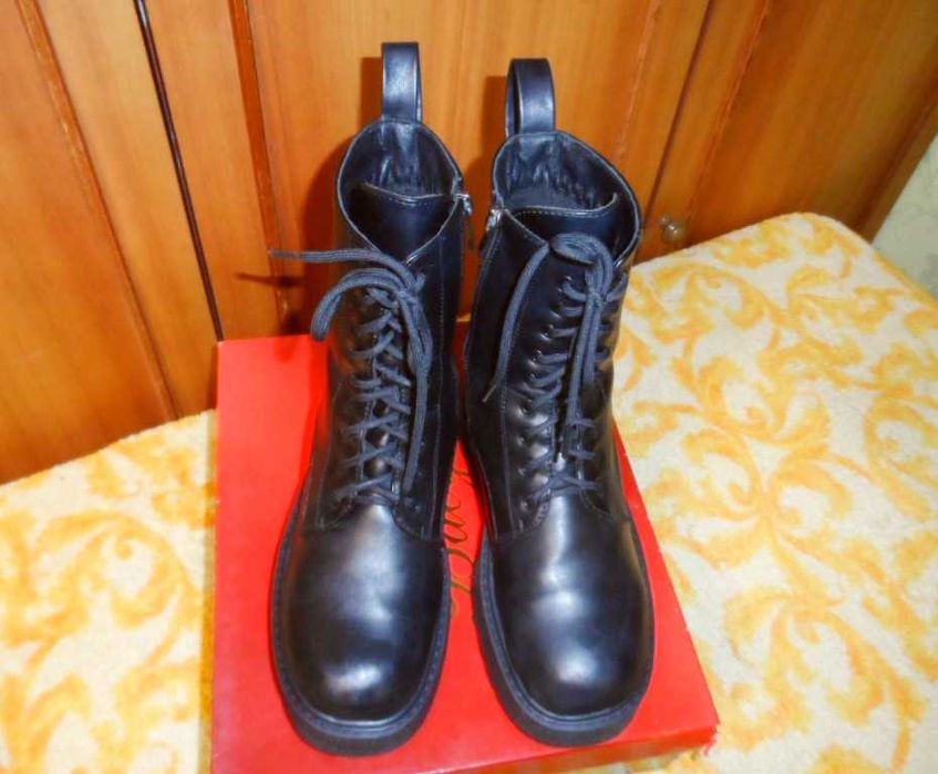 Зимние ботинки натуральная кожа 39-40 25,5 см на тракторной подошве