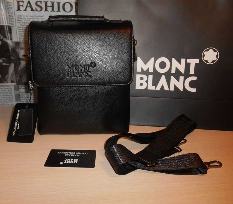 Męska torba torebka Listonoszka MONT BLANC, skóra, Niemcy 130-2-1