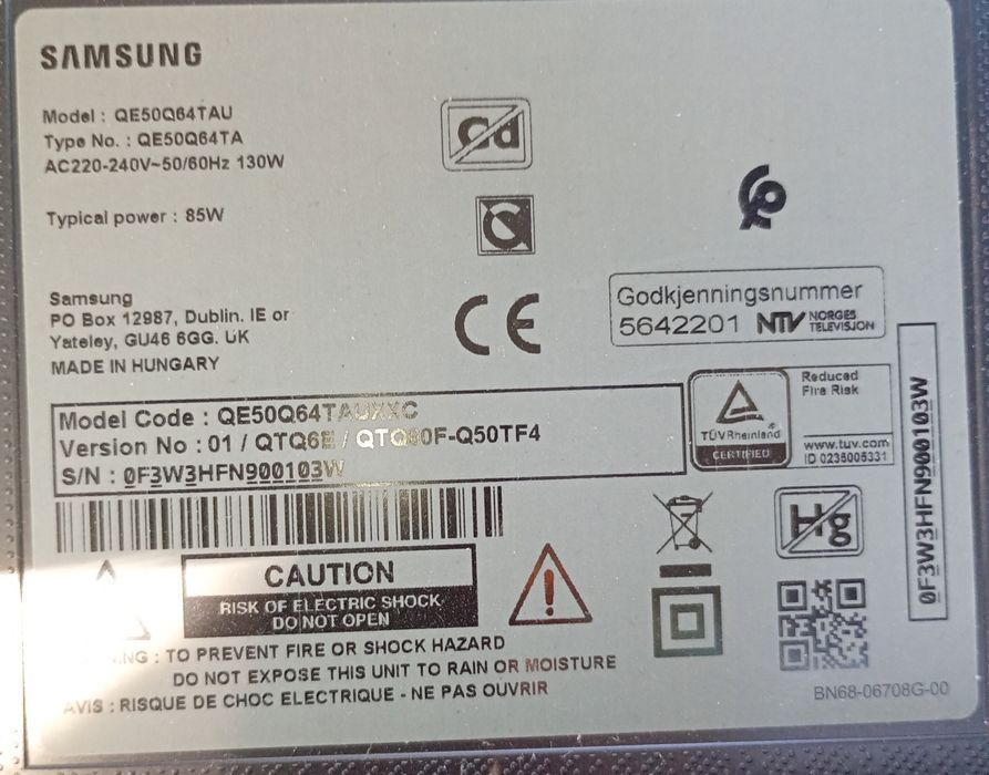 Samsung QE50Q64TAU 50" QLED UltraHD 4K