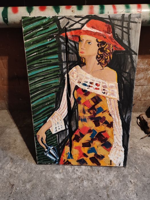 Картина на реставрацію дама з парасолькою.