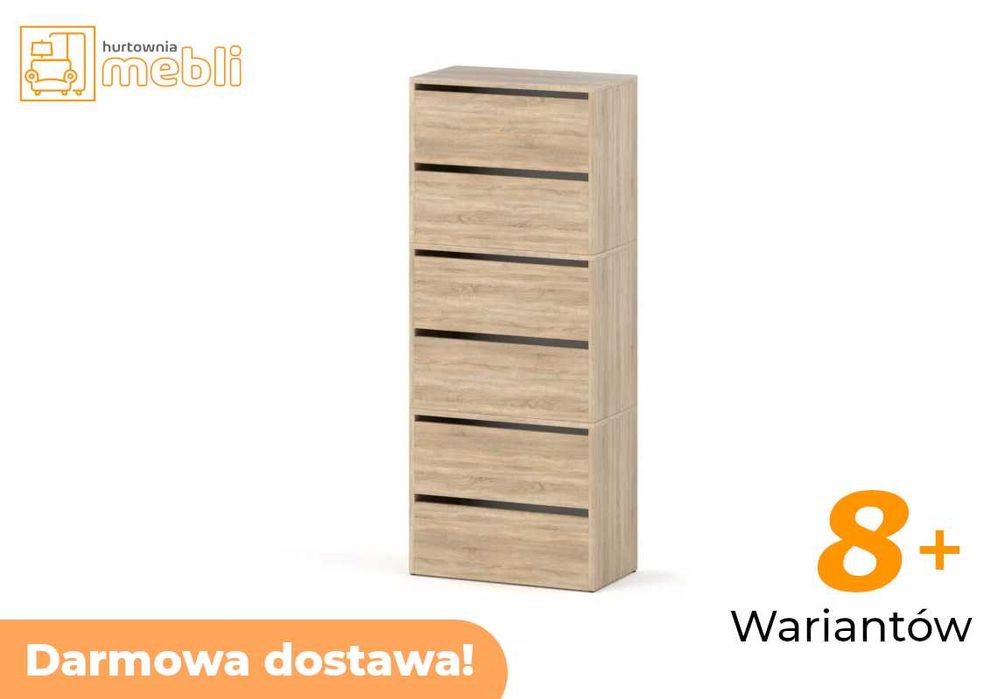 Duża Szafka Na Buty Do Przedpokoju HUGO Półka Dąb Sonoma