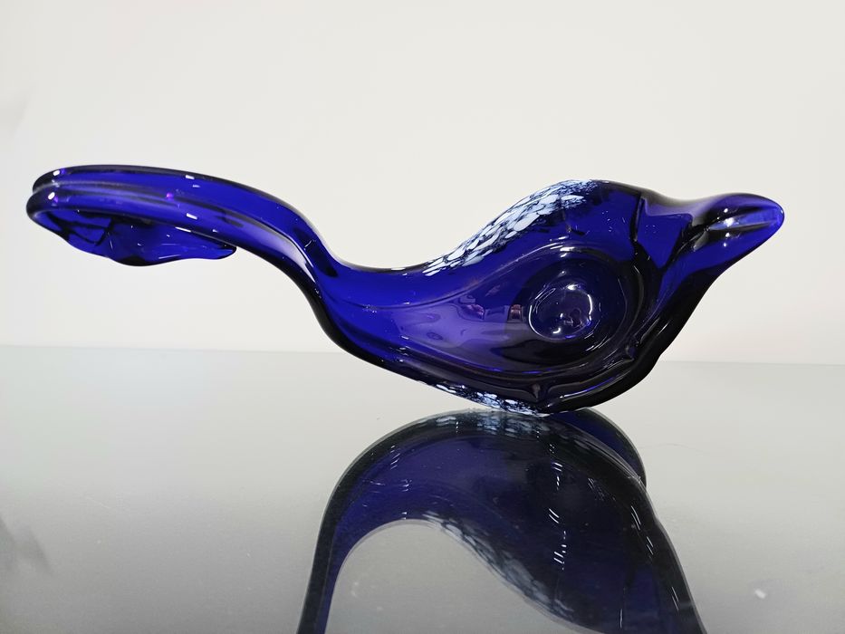 Szklany łabędź - bombonierka  - Vintage