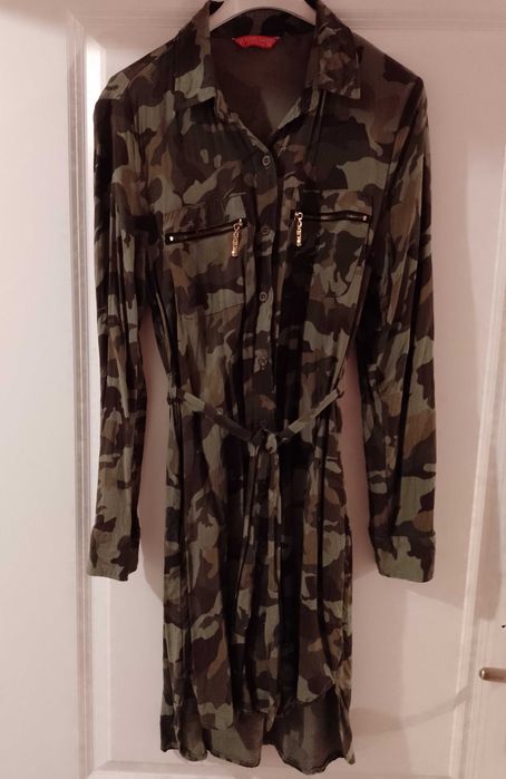 Sukienka midi moro lekka zwiewna rozpinana r. S