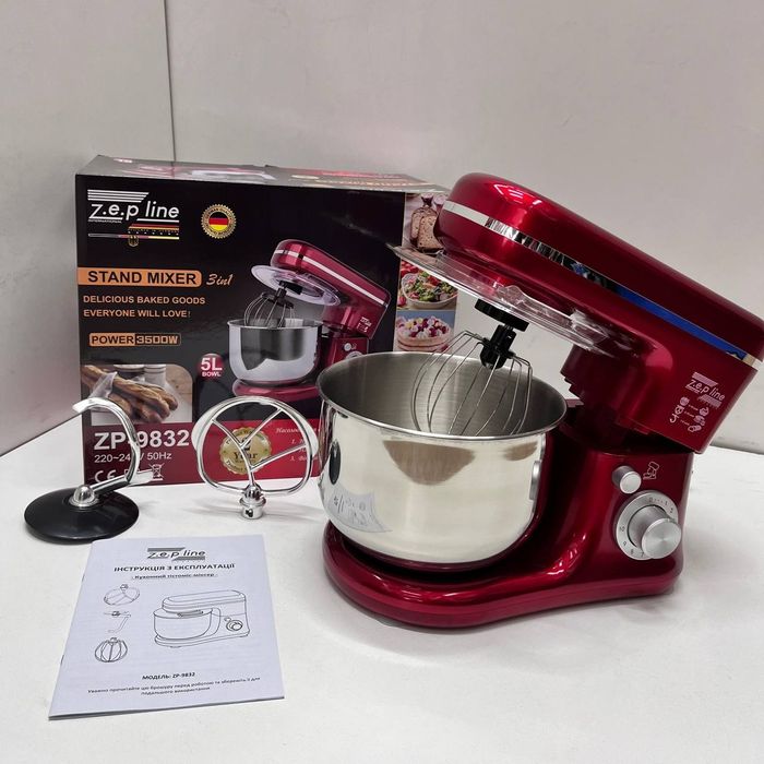 ПОТУЖНИЙ! Німецький тістоміс 3500Вт, міксер, кухонний комбайн, блендер