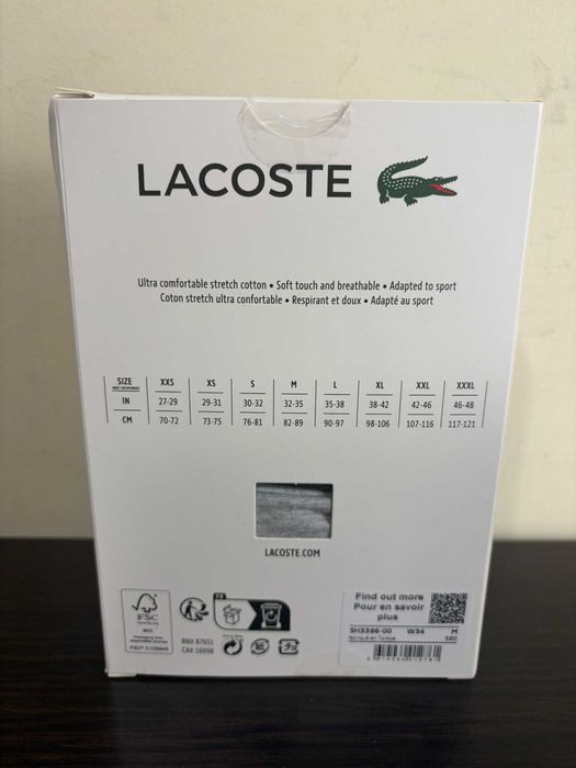Bokserki męskie Lacoste Cotton Trunks - M
