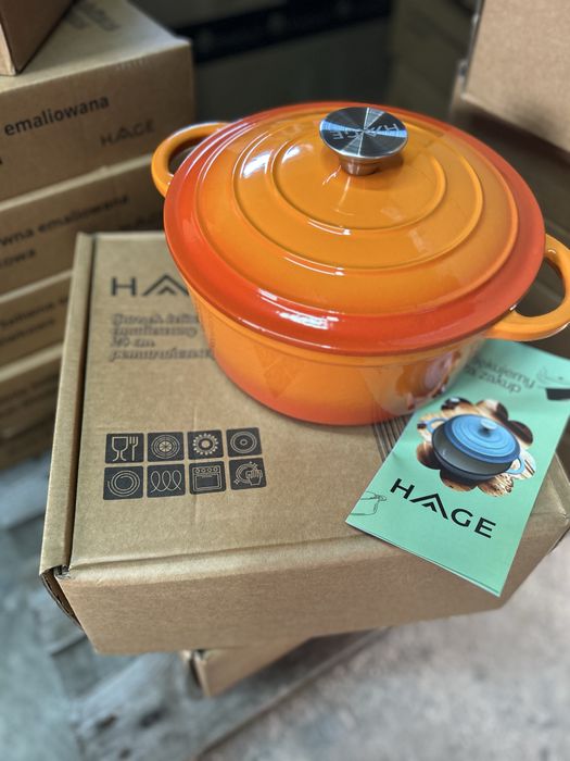 Garnek żeliwny 4 litrowy HAGE Orange