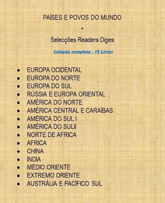 Países e Povos do Mundo em 15 volumes das Seleções do Readers Digest