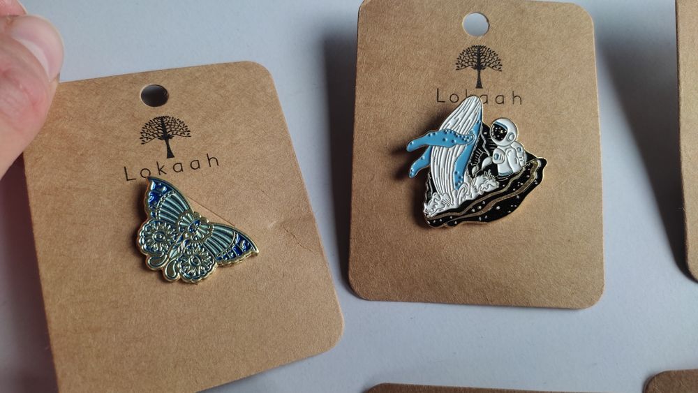 Zestaw nowych przypinek metalowych Lokaah