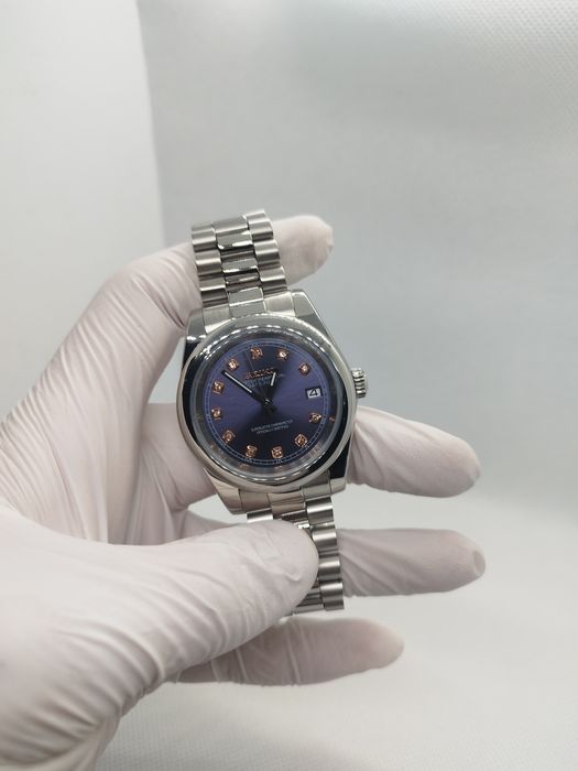 Seiko MOD Datejust Crystal NavyBlue SmoothCase