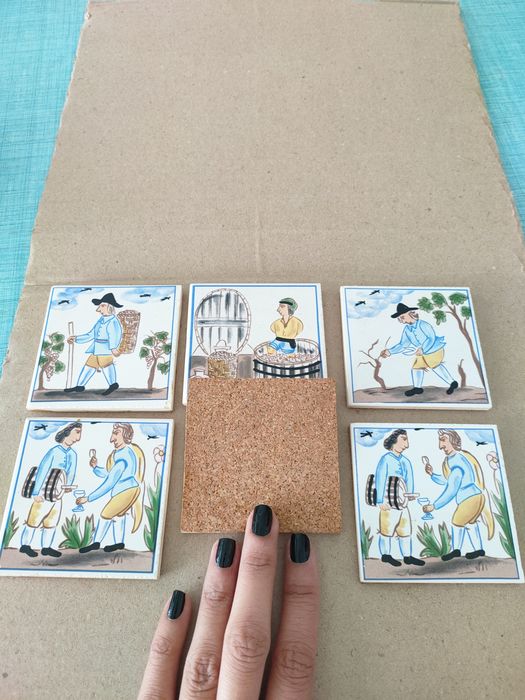 Base para copos - azulejos