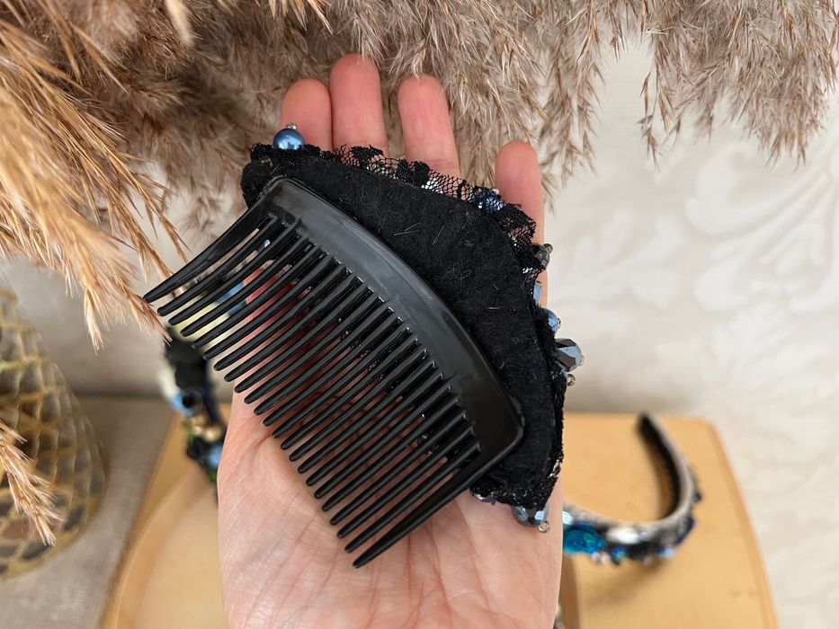 Гребень для волос с камнями гребінець ручной работы / ободок