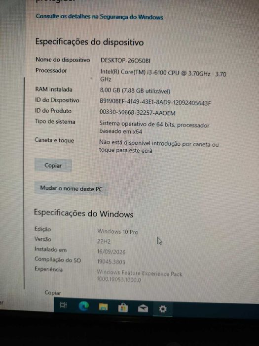 PC de Secretária HP EliteDesk 800 G3 SFF — Windows 10 Pro, SSD 480 GB