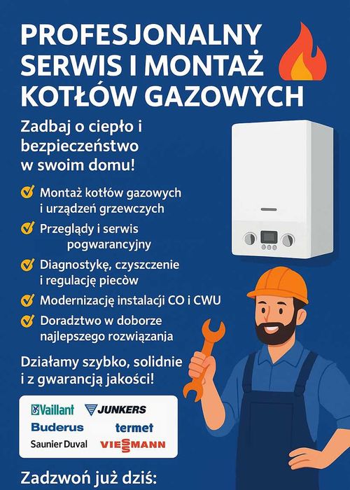 Gazownik z uprawnieniami cała Warszawa - serwis kotłow gazowych