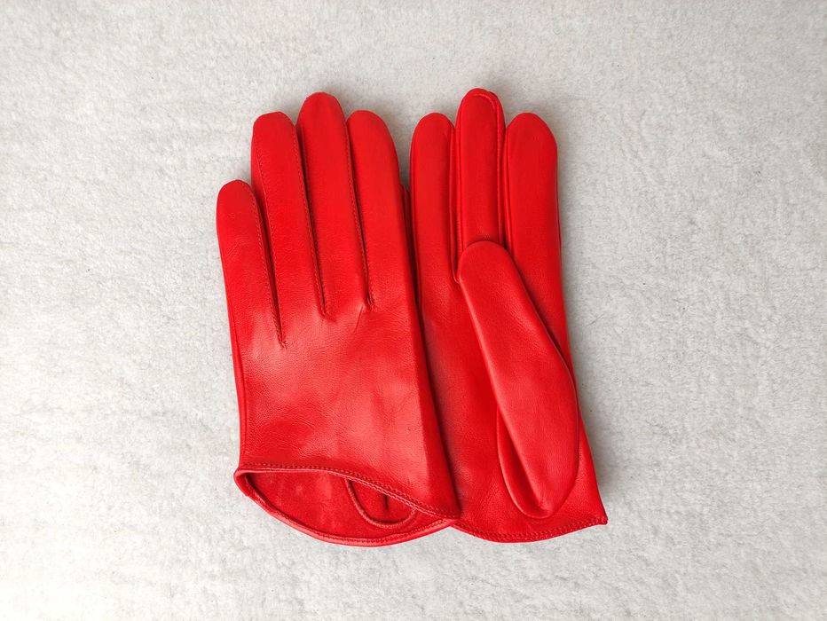 Рукавички жіночі шкіряні Імідж-Галант без підкладки 377 мод червоний