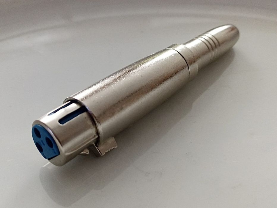 Adapter XLR męski 3p, gniazdo jack 6,3mm