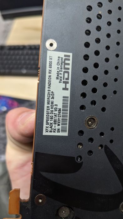 Відеокарта xfx Radeon RX 6900XT на пломбі