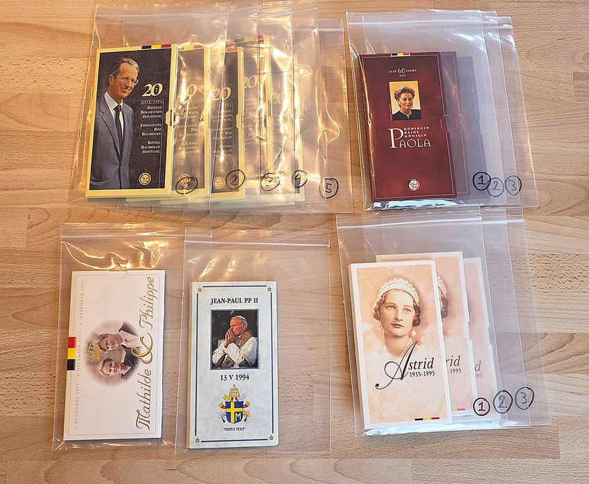 13 Moedas Comemorativas Belgas em Prata com Acabamento Proof