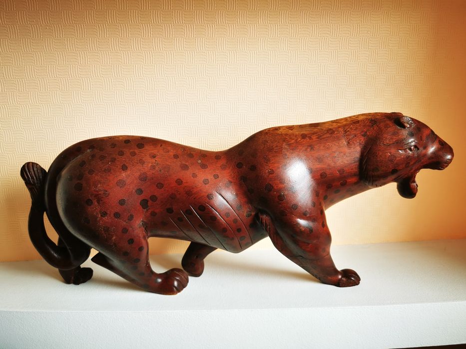 Деревянная пантера 50 см ягуар леопард статуэтка декор
