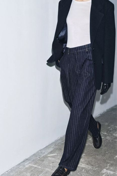 Темно-синій вовняний піджак жакет zara / темно-синий пиджак жакет из шерсти шерстяной xs s zara