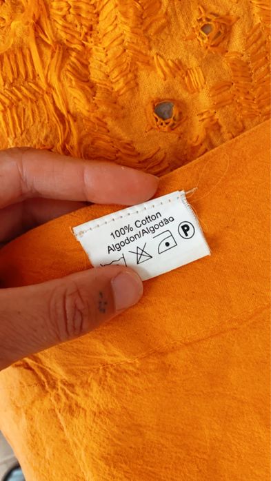 Manta colcha indiana laranja espelhos bordados Índia solteiro