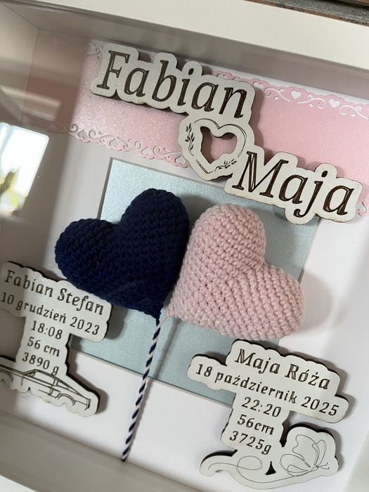 Metryczka personalizowana na szydełku
