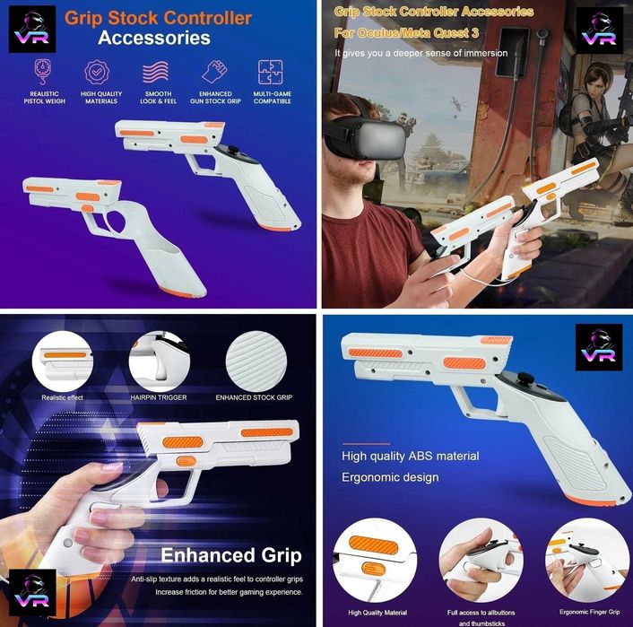 Meta Quest 3, 3S пістолети 2 шт. Gun Stock Grips Oculus