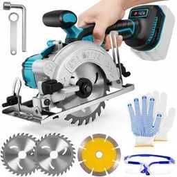 31 05 Akumulatorowa pilarka tarczowa 125mm bezszczotkowa kompatybilna z Makita 18V 6500RPM 0–45° obrót – akumulator nie w zestawie