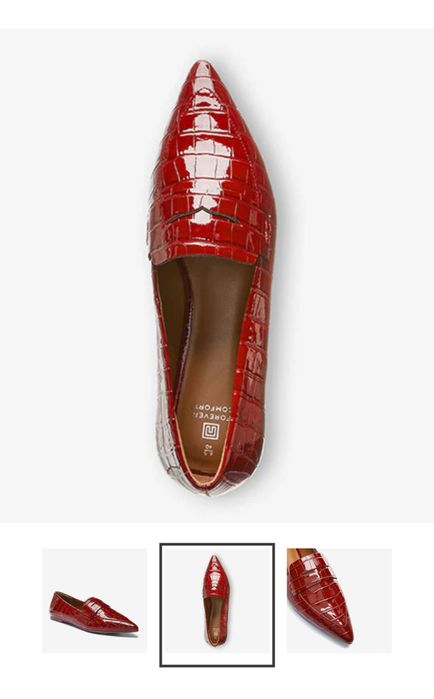 Червоні лофери з гострим носком Forever Comfort