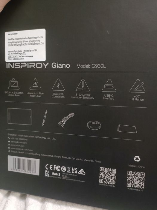 Tablet graficzny huion g930L