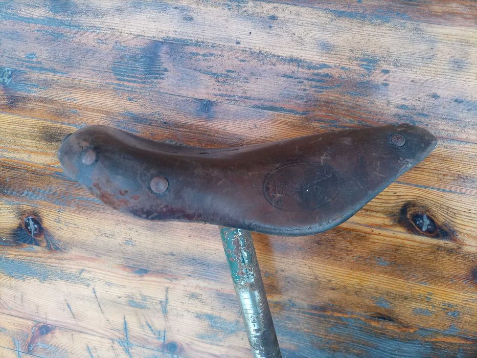 Zabytkowe Skórzane Siodełko Rowerowe