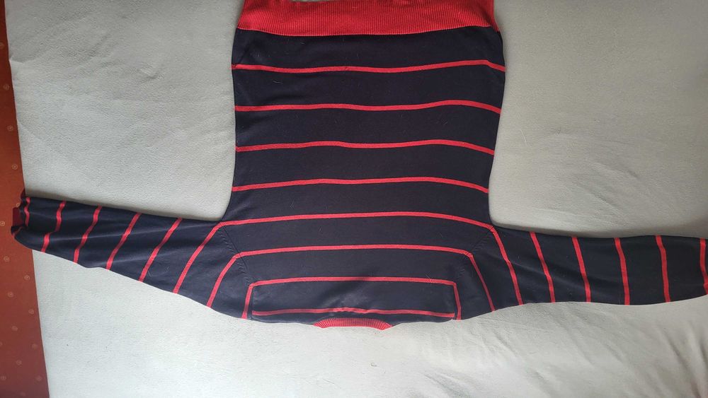 Sweter męski Ripley w paski czarno-czerwone rozm. L