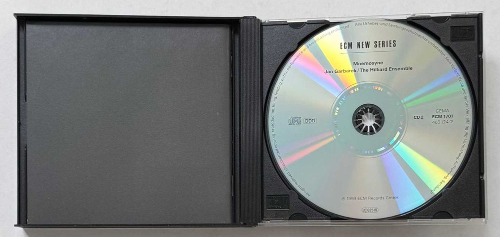 2CD_Jan Garbarek – The Hillard Ensemble, MNEMOSYNE. ECM New Series, 1999. Como novo.
