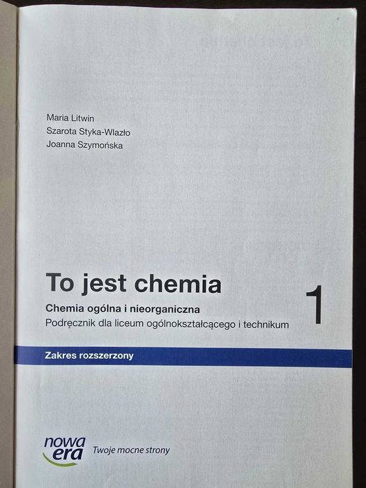Chemia 1 Nowa Era zakres rozszerzony