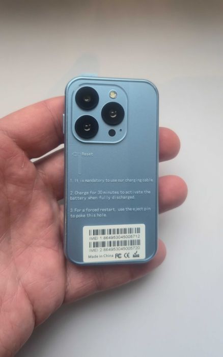 mini smartfon xs18pro NOWY 9 cm na 4,5 cm niebieski