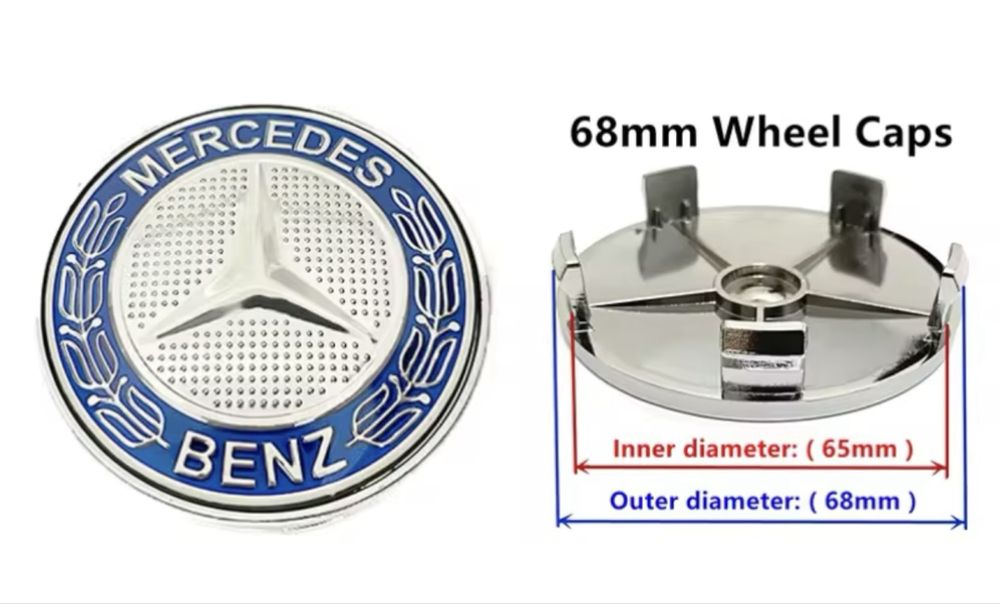 Dekielki mercedes 68mm komplet