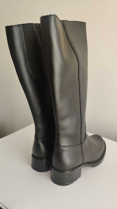 Kozaki, skórzane oficerki, rozm. 36/37, dł. wkładki 24 cm