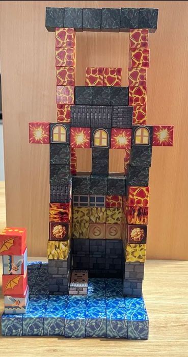 Магнітний конструктор Minecraft "Шахта з лавою" 160 шт. + 4 фігурки