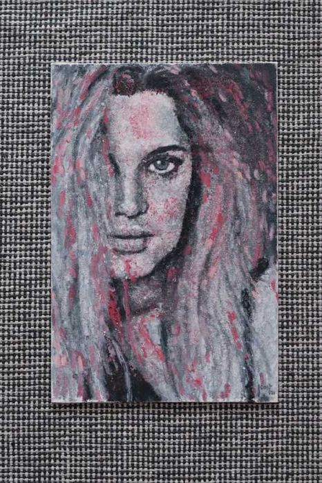 Joao Filipe, pintura original (Júlia Palha), pastel de óleo, 30x20 cm