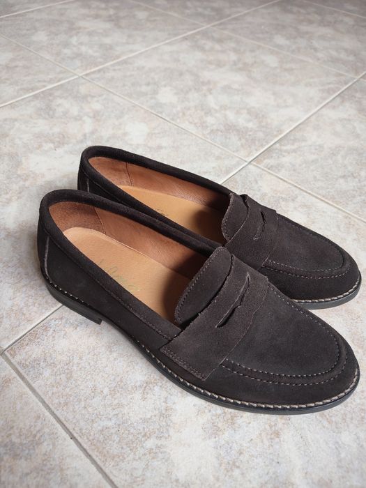 Sapatos de camurça castanhos - fabricado em Portugal