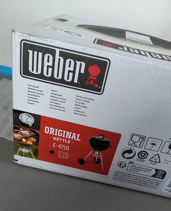 Nowy grill węglowy Weber Original Kettle E-4710 47 cm czarny One Touch