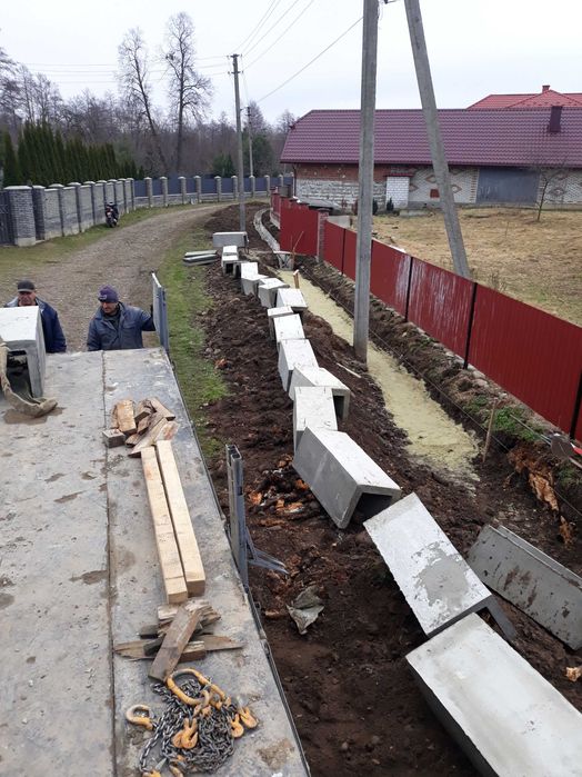 Жолоба (фоси). Лотки водостічні. Труби на містки.  Водовідведення. Бет