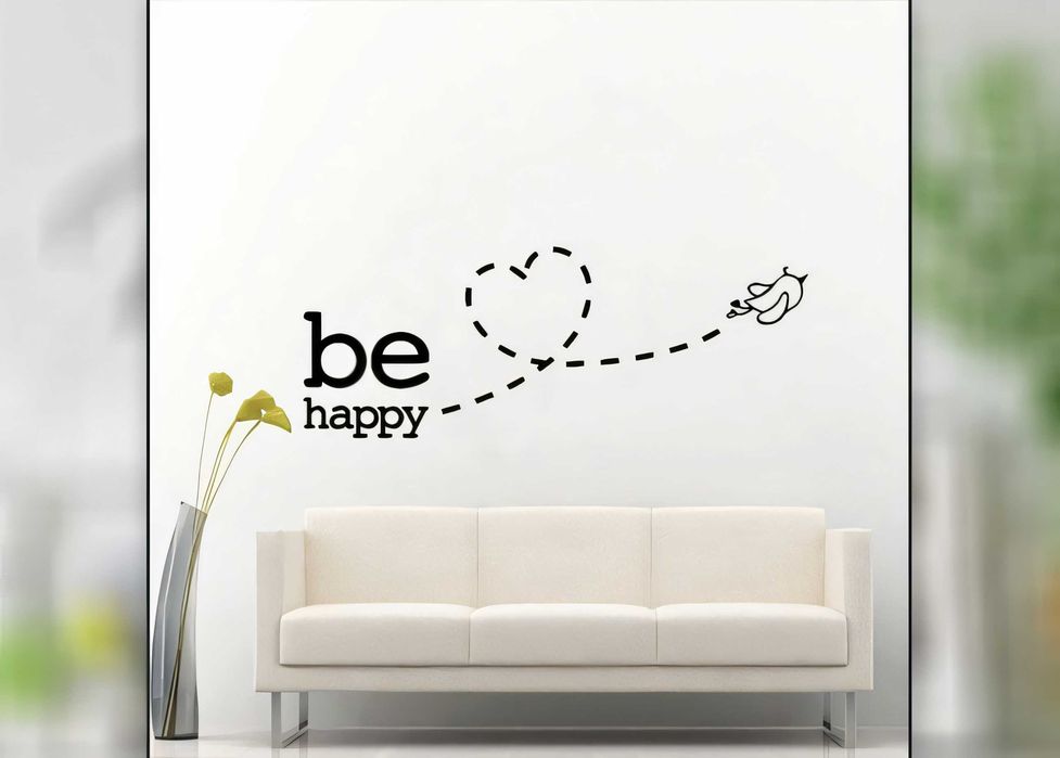 Adesivo Decorativo Parede Be Happy