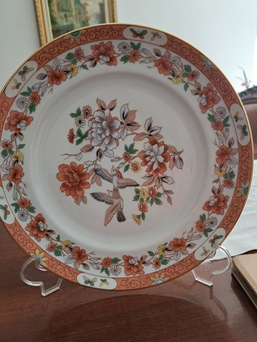 Talha e prato vista alegre motivo magnólia