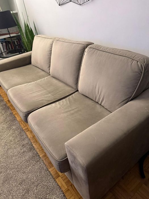 Sofá 3 lugares, tipo camurça
